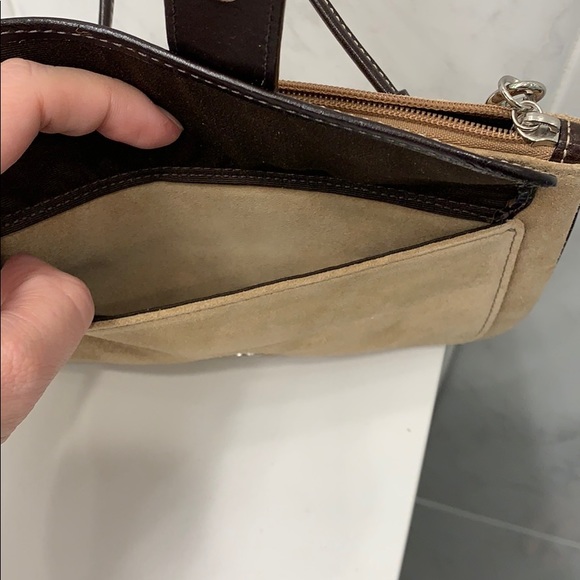 Coach Tan & Brown Suede Wristlet - Picture 4 of 4
